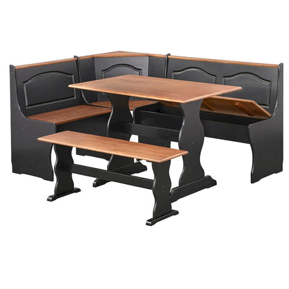 3-Piece Corner Dining Nook Set with Storage