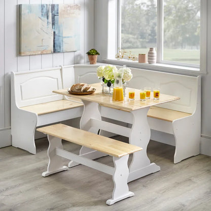 3-Piece Corner Dining Nook Set with Storage