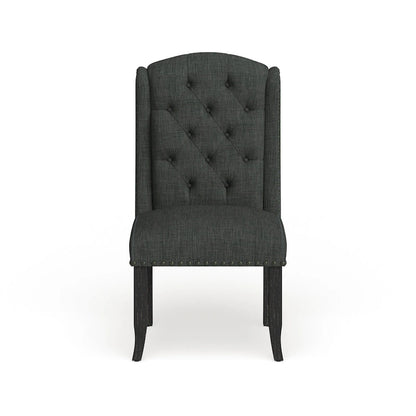 Tufted Linen Wingback Dining Chairs (Set of 2) by Furniture of America