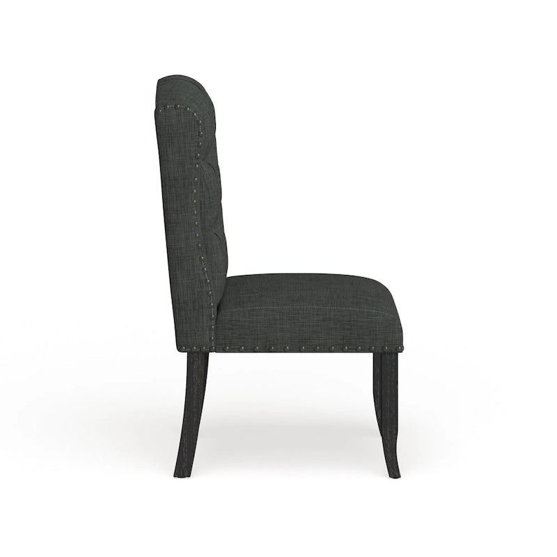 Tufted Linen Wingback Dining Chairs (Set of 2) by Furniture of America