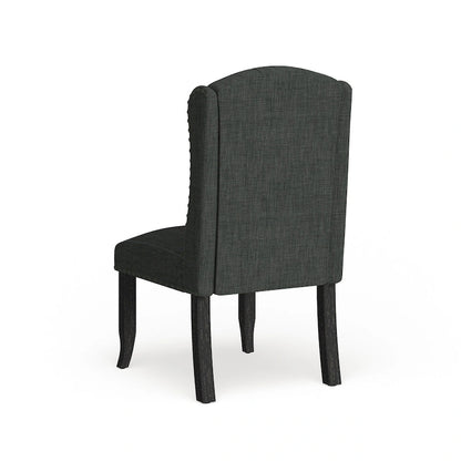 Tufted Linen Wingback Dining Chairs (Set of 2) by Furniture of America