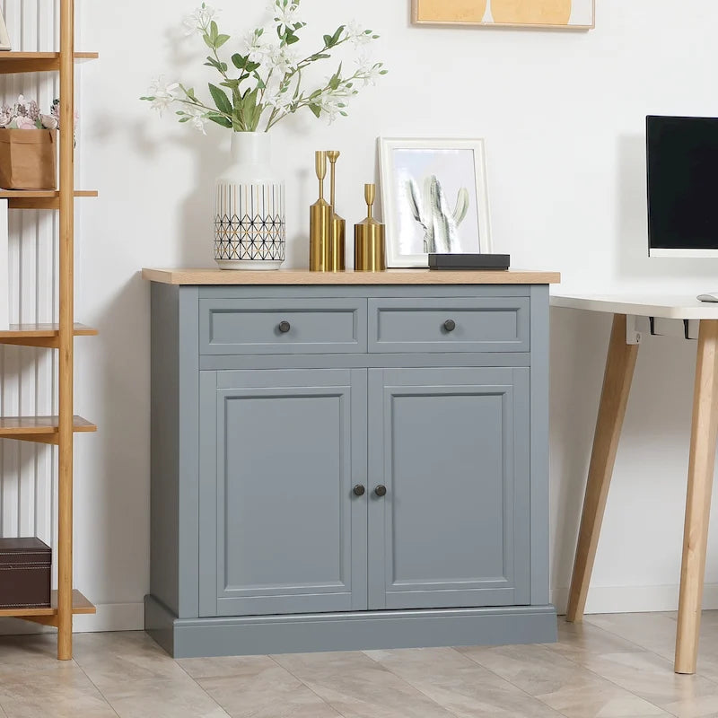 Sideboard Buffet Cabinet, Kitchen Cabinet, Coffee Bar Cabinet with 2 Drawers and Double Door Cupboard