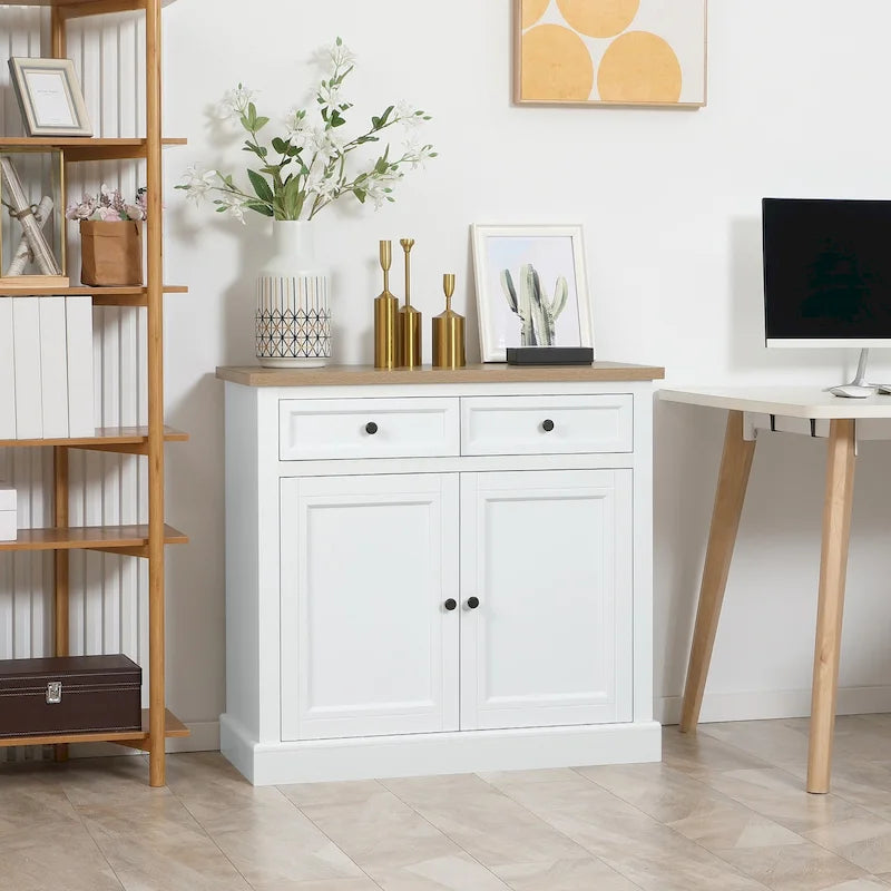 Sideboard Buffet Cabinet, Kitchen Cabinet, Coffee Bar Cabinet with 2 Drawers and Double Door Cupboard