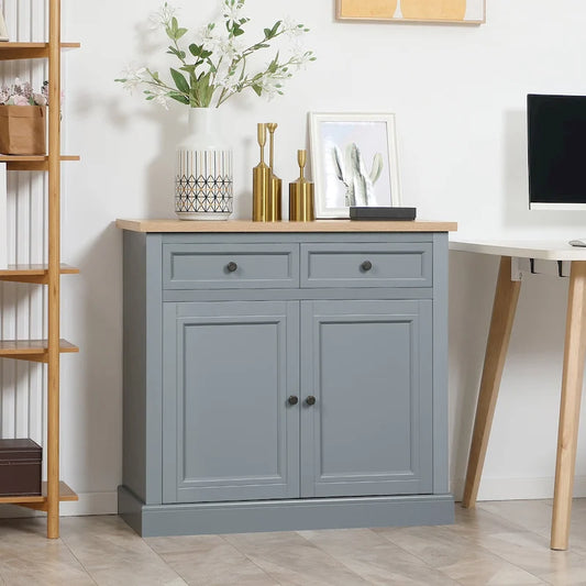  Sideboard Buffet Cabinet, Kitchen Cabinet, Coffee Bar Cabinet with 2 Drawers and Double Door Cupboard