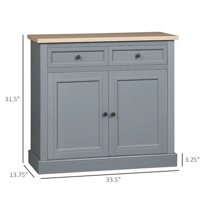 Sideboard Buffet Cabinet, Kitchen Cabinet, Coffee Bar Cabinet with 2 Drawers and Double Door Cupboard