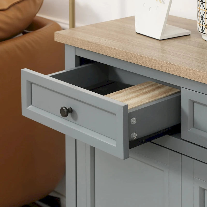 Sideboard Buffet Cabinet, Kitchen Cabinet, Coffee Bar Cabinet with 2 Drawers and Double Door Cupboard
