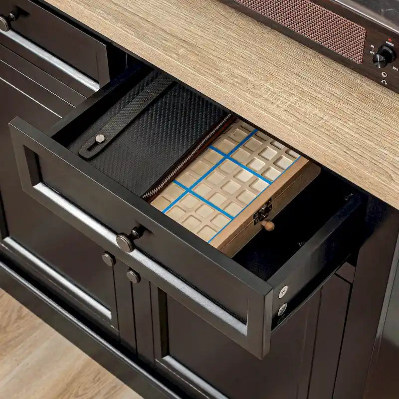 Sideboard Buffet Cabinet, Kitchen Cabinet, Coffee Bar Cabinet with 2 Drawers and Double Door Cupboard