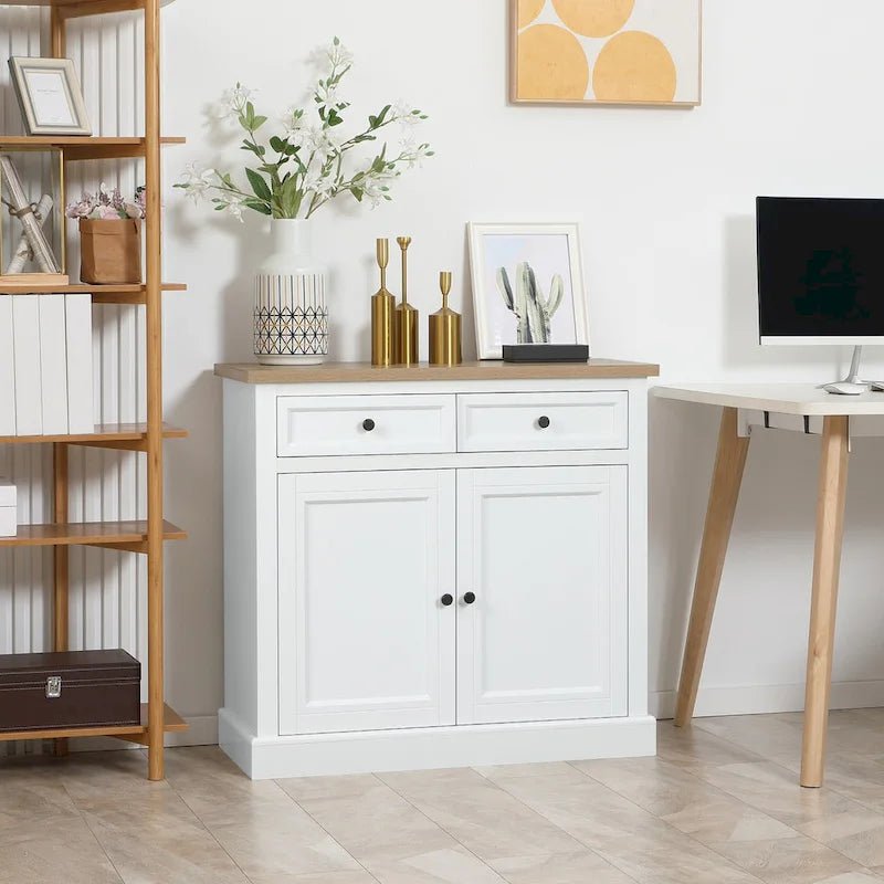 Sideboard Buffet Cabinet, Kitchen Cabinet, Coffee Bar Cabinet with 2 Drawers and Double Door Cupboard