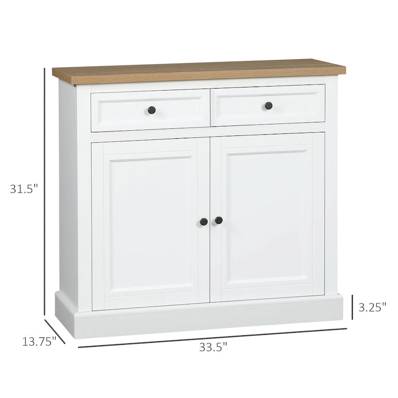 Sideboard Buffet Cabinet, Kitchen Cabinet, Coffee Bar Cabinet with 2 Drawers and Double Door Cupboard