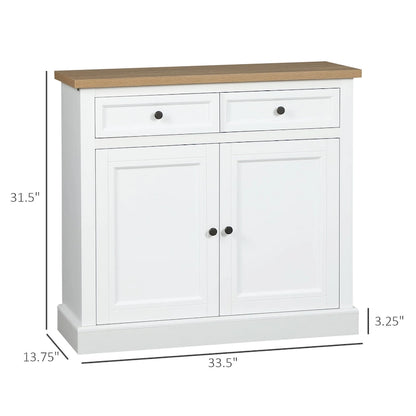 Sideboard Buffet Cabinet, Kitchen Cabinet, Coffee Bar Cabinet with 2 Drawers and Double Door Cupboard