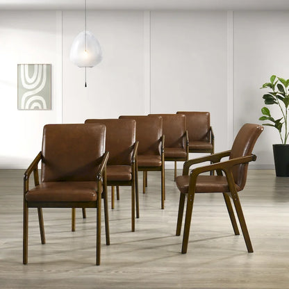 Simple Rustic Upholstered Dining Chair (Set of 6)