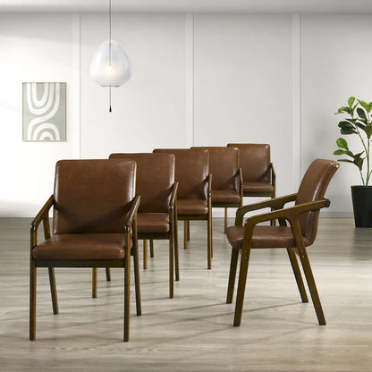 Simple Rustic Upholstered Dining Chair (Set of 6)