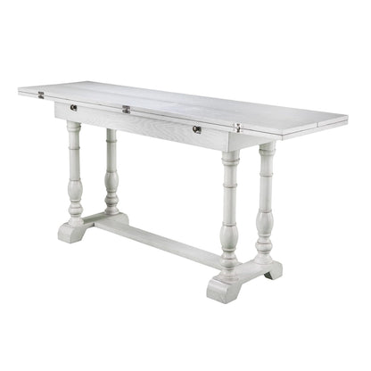 Furniture Eddlewood Farmhouse Drop Leaf Trestle Console to Dining Table
