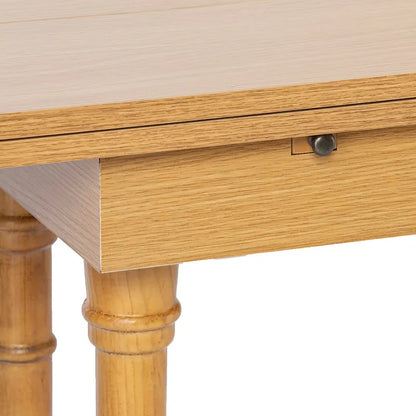 Furniture Eddlewood Farmhouse Drop Leaf Trestle Console to Dining Table