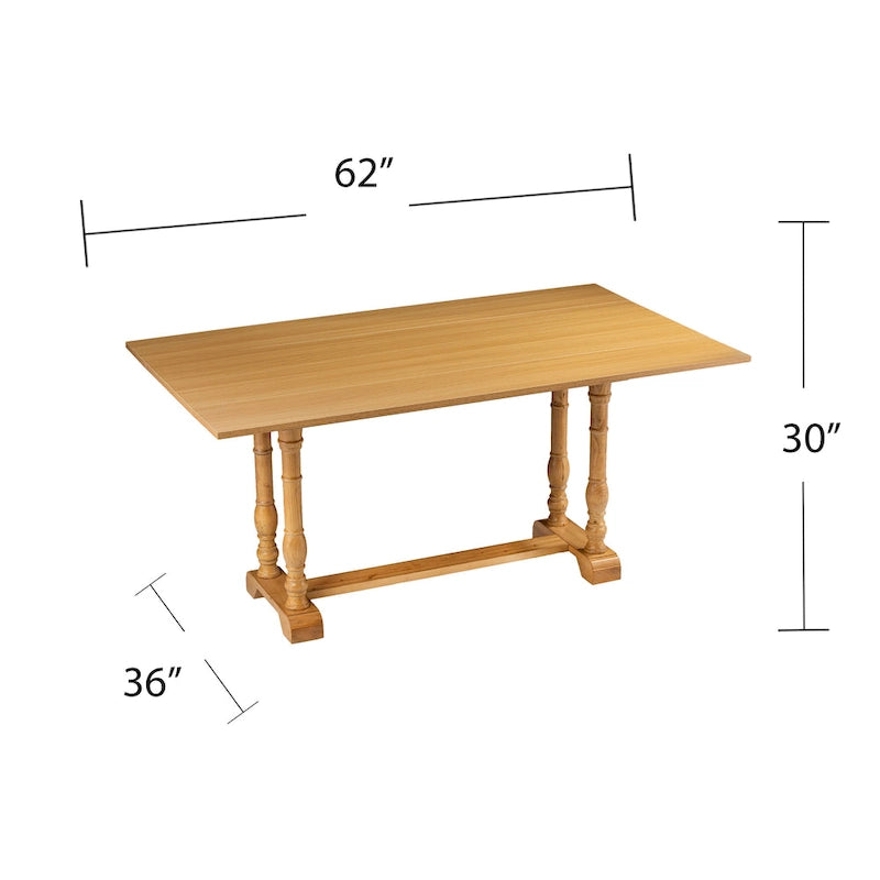Furniture Eddlewood Farmhouse Drop Leaf Trestle Console to Dining Table