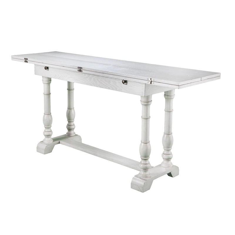 Furniture Eddlewood Farmhouse Drop Leaf Trestle Console to Dining Table