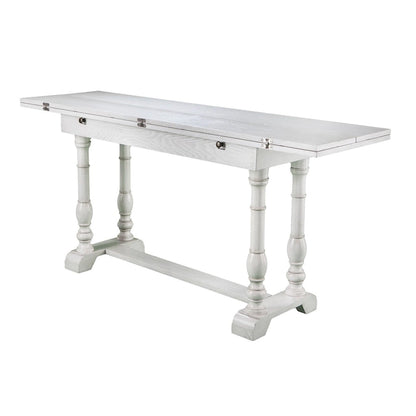 Furniture Eddlewood Farmhouse Drop Leaf Trestle Console to Dining Table