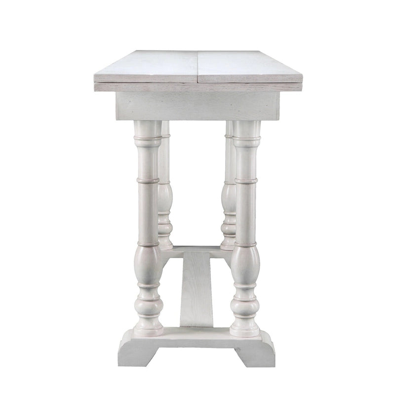 Furniture Eddlewood Farmhouse Drop Leaf Trestle Console to Dining Table