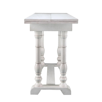 Furniture Eddlewood Farmhouse Drop Leaf Trestle Console to Dining Table