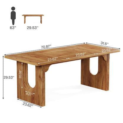 70.89 Rectangle Dining Table for 6-8 People, Modern Simple Wood Kitchen Table