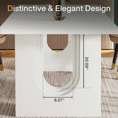 70.89 Rectangle Dining Table for 6-8 People, Modern Simple Wood Kitchen Table