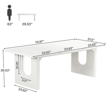 70.89 Rectangle Dining Table for 6-8 People, Modern Simple Wood Kitchen Table