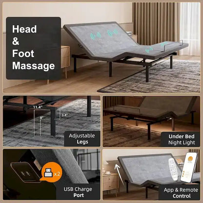 Adjustable Bed Frame, with Massage