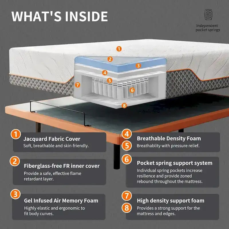 Adjustable Bed Frame, with Massage