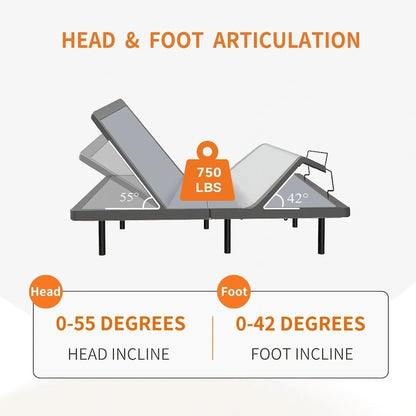 Adjustable Bed Frame, with Massage