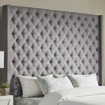 Button-Tufted Wingback Upholstered Headboard