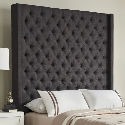 Button-Tufted Wingback Upholstered Headboard