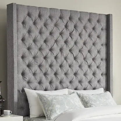 Button-Tufted Wingback Upholstered Headboard