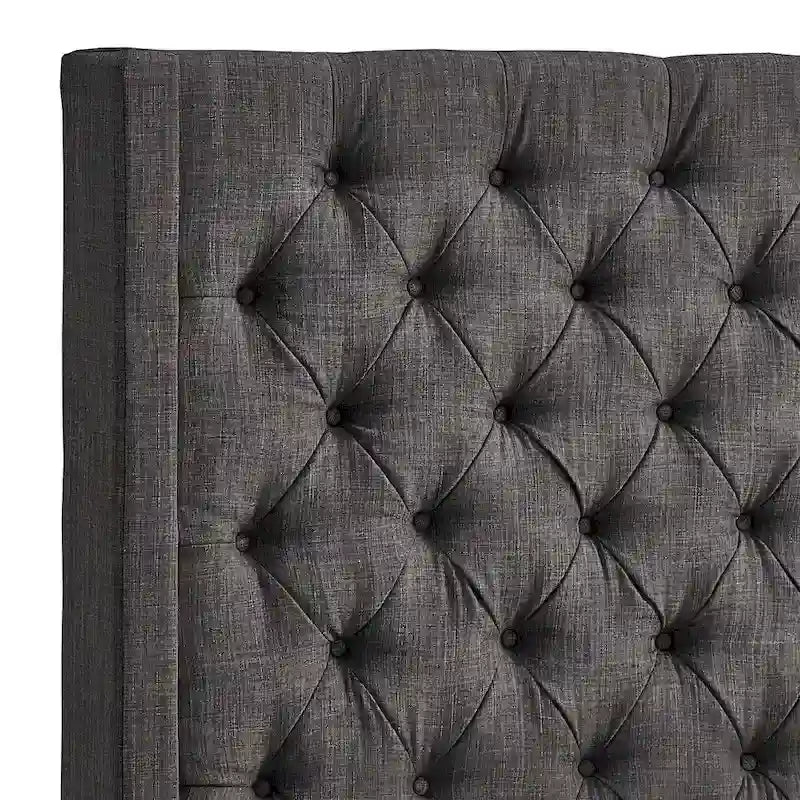 Button-Tufted Wingback Upholstered Headboard