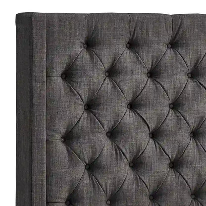 Button-Tufted Wingback Upholstered Headboard