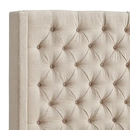 Button-Tufted Wingback Upholstered Headboard
