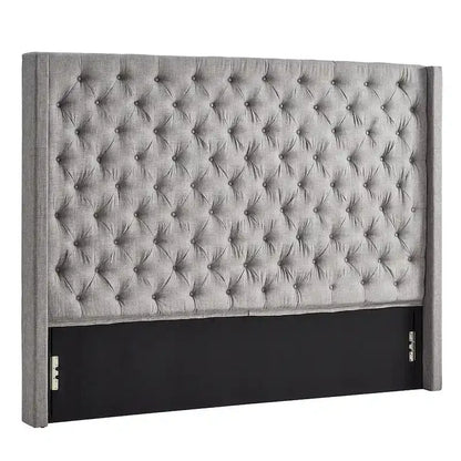 Button-Tufted Wingback Upholstered Headboard
