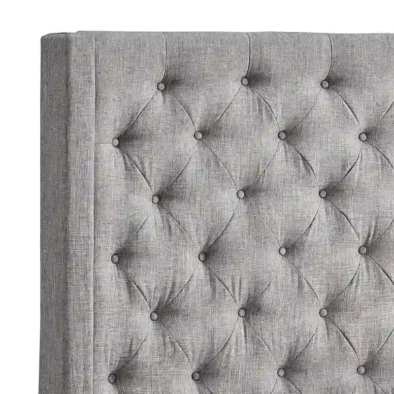 Button-Tufted Wingback Upholstered Headboard