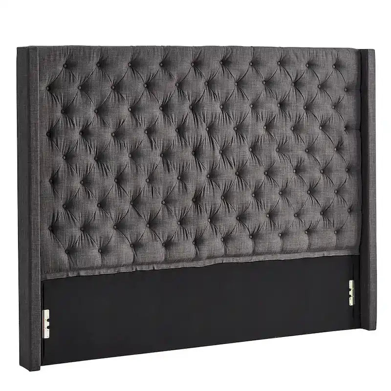 Button-Tufted Wingback Upholstered Headboard