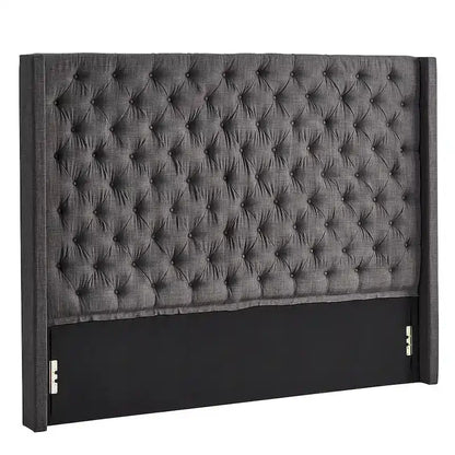 Button-Tufted Wingback Upholstered Headboard