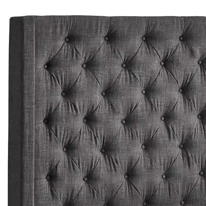 Button-Tufted Wingback Upholstered Headboard