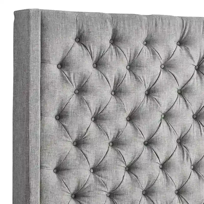 Button-Tufted Wingback Upholstered Headboard