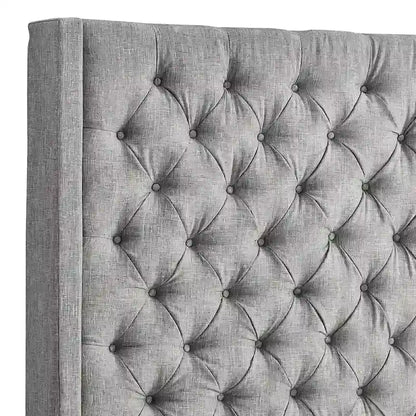 Button-Tufted Wingback Upholstered Headboard