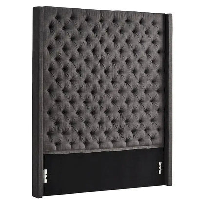 Button-Tufted Wingback Upholstered Headboard