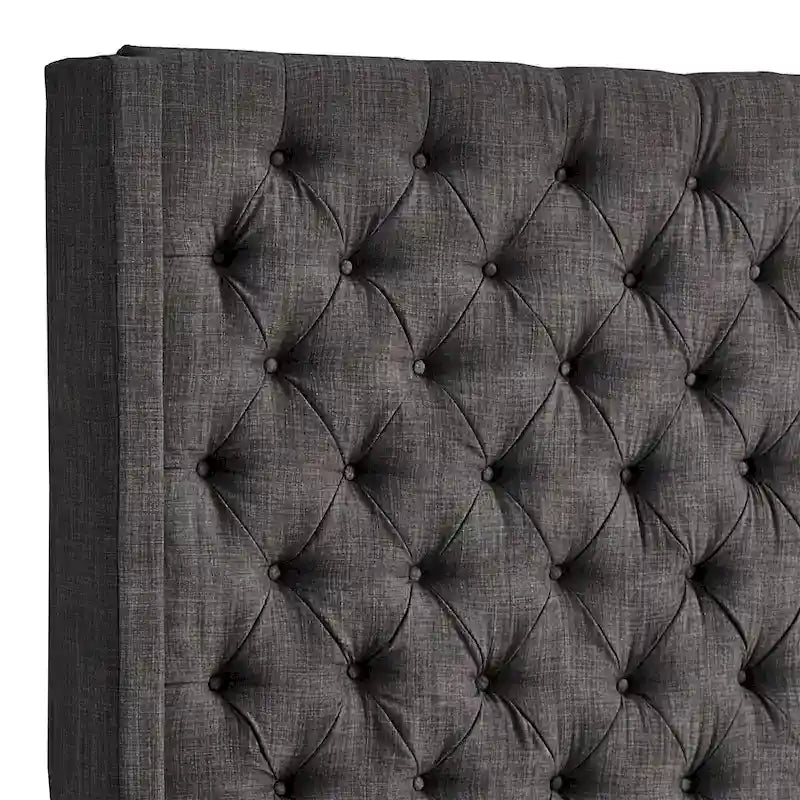 Button-Tufted Wingback Upholstered Headboard