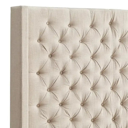 Button-Tufted Wingback Upholstered Headboard