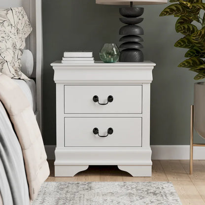 Furniture of America Devi Traditional Solid Wood 2-Drawer Nightstand