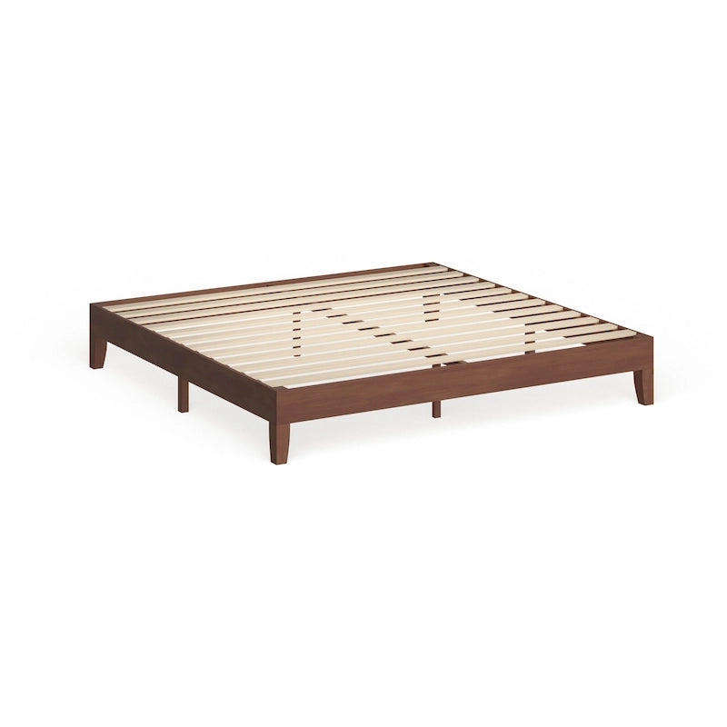 12-Inch King-Size Platform Bed – Brown Wood Finish