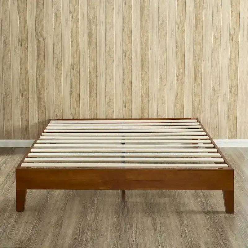 12-Inch King-Size Platform Bed – Brown Wood Finish