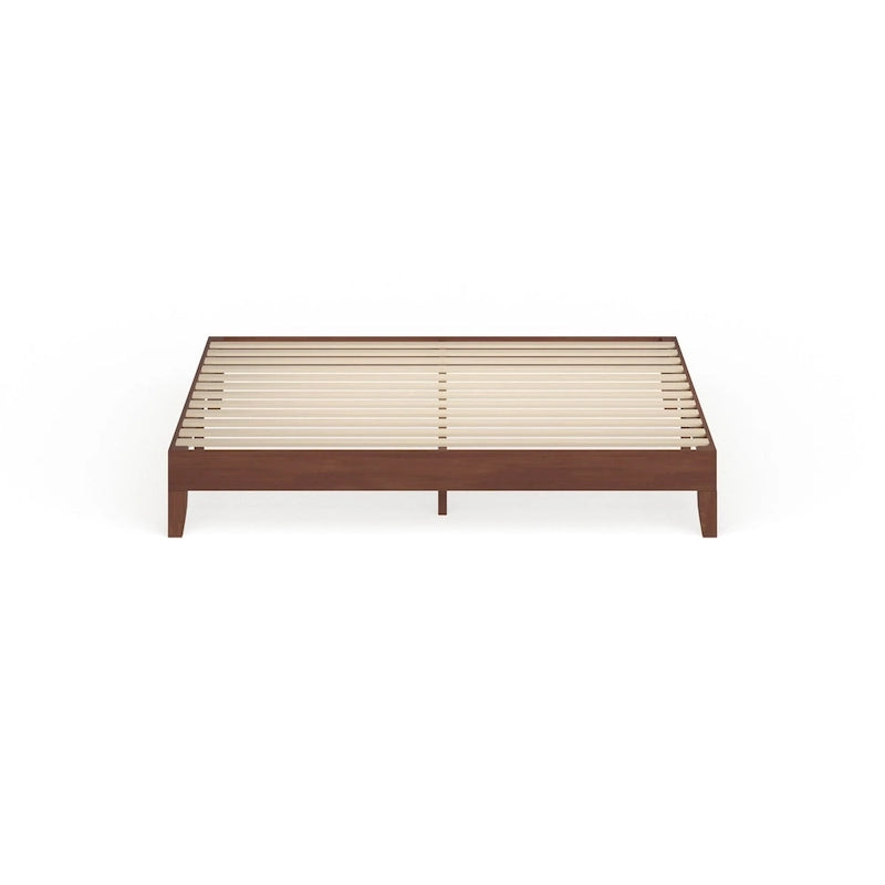 12-Inch King-Size Platform Bed – Brown Wood Finish