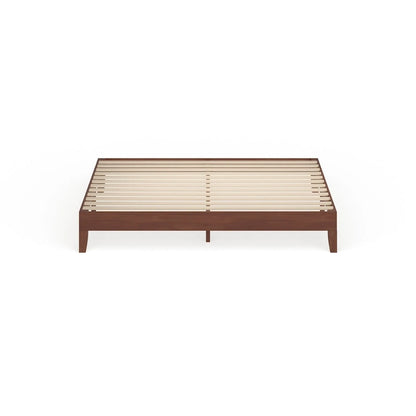 12-Inch King-Size Platform Bed – Brown Wood Finish